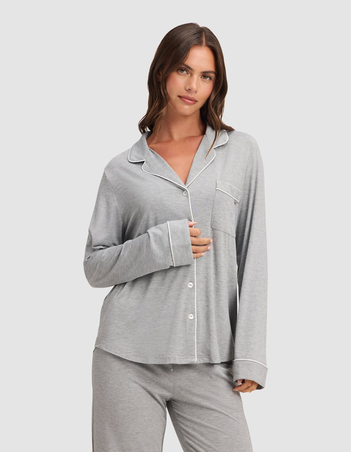 Women's Bamboo Stretch-Knit Long Sleeve Pajama Top - Tall