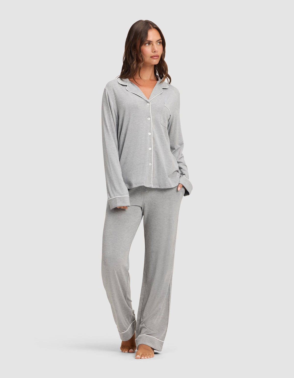 Women's Bamboo Stretch-Knit Long Sleeve Pajama Set - Tall