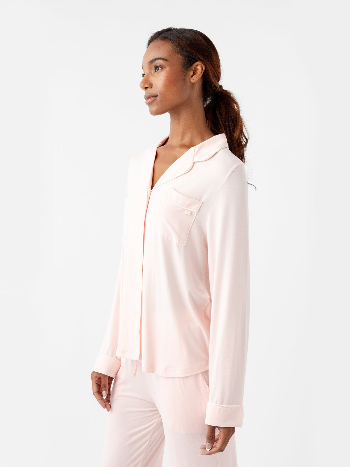 Women's Bamboo Stretch-Knit Long Sleeve Pajama Top - Tall