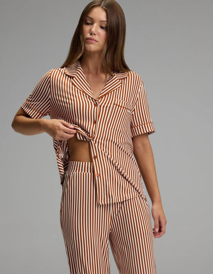 Women's Bamboo Stretch-Knit Short Sleeve & Pant Pajama Set