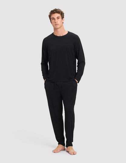 Men's Bamboo Stretch-Knit Long Sleeve Pajama Set