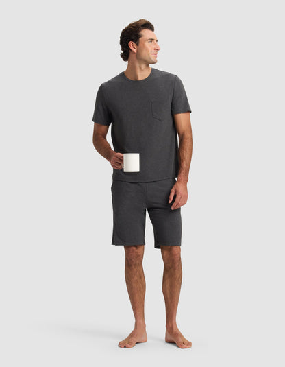 Men's Bamboo Stretch-Knit Short Sleeve Pajama Set