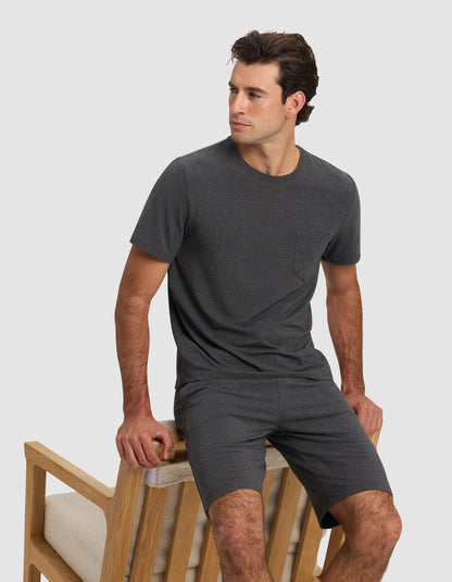 Men's Bamboo Stretch-Knit Short Sleeve Pajama Set