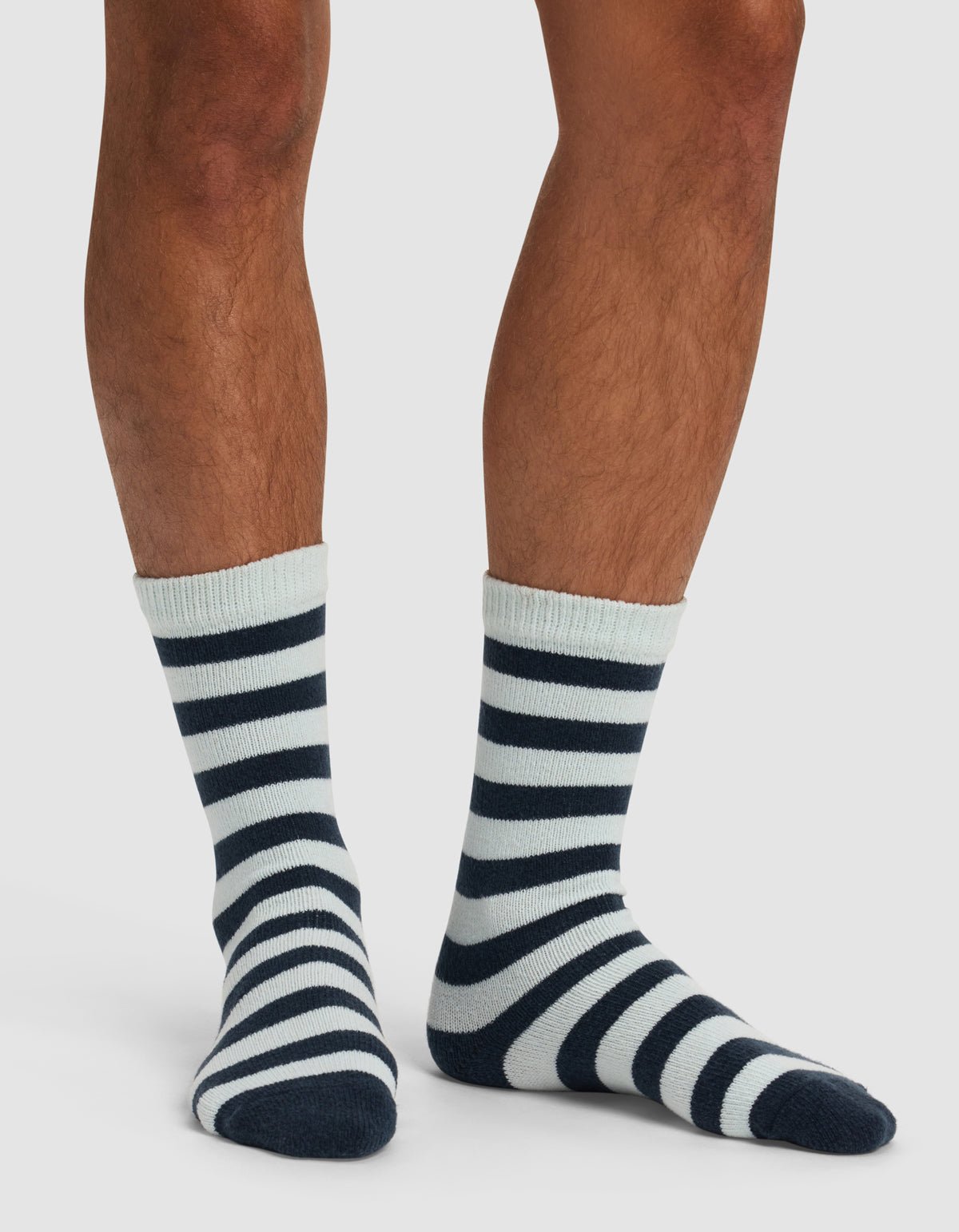 Striped Plush Lounge Calf Sock