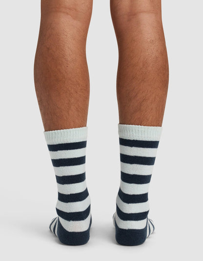 Striped Plush Lounge Calf Sock