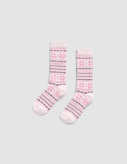 Snowflake Plush Lounge Calf Sock