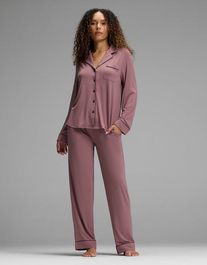 Women's Bamboo Stretch-Knit Long Sleeve Pajama Set