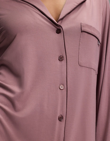 Women's Bamboo Stretch-Knit Long Sleeve Sleep Dress