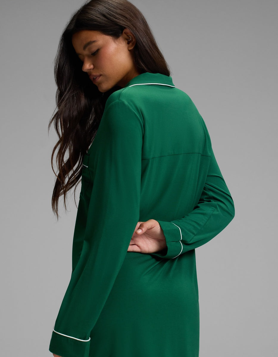 Women's Bamboo Stretch-Knit Long Sleeve Sleep Dress