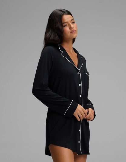 Women's Bamboo Stretch-Knit Long Sleeve Sleep Dress