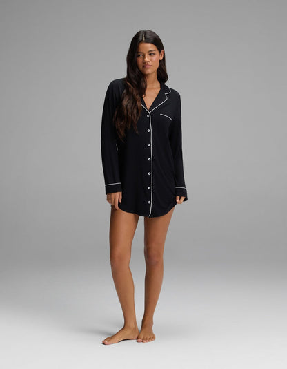 Women's Bamboo Stretch-Knit Long Sleeve Sleep Dress