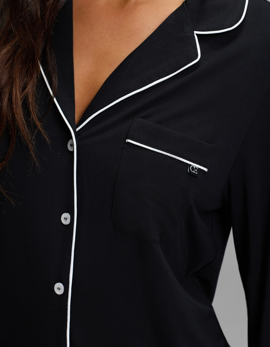 Women's Bamboo Stretch-Knit Long Sleeve Sleep Dress