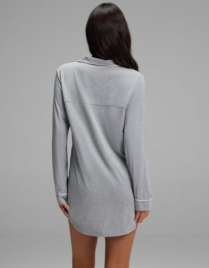 Women's Bamboo Stretch-Knit Long Sleeve Sleep Dress