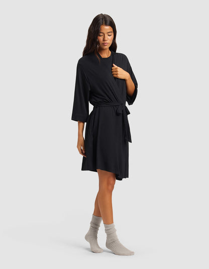 Women's Bamboo Stretch-Knit Kimono Robe