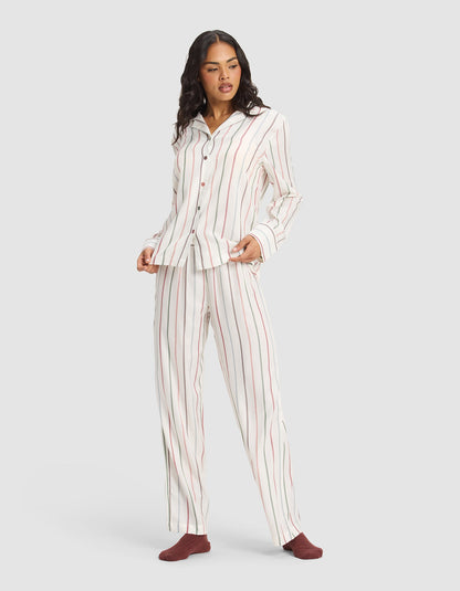 Women's Soft Woven Long Sleeve Pajama Set